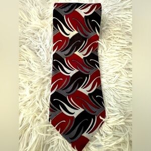 Portico 100% Imported Silk textured Men’s Neck Tie Vintage Black, Cranberry +